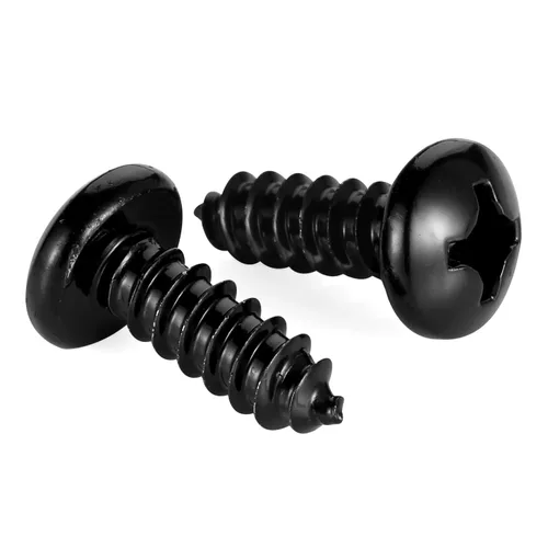 Vista 13 de Tornillo autorroscante #4 x 1 de cabeza de cacerola, tornillos de chapa metálica de cabeza plana, tornillos de madera, acabado negro, acero