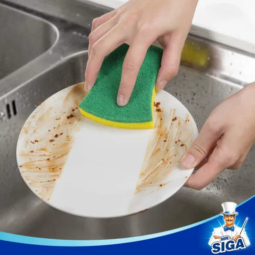 Vista 8 de MR.SIGA Esponja exfoliante de celulosa resistente, esponja de doble cara para lavar platos para cocina, paquete de 12