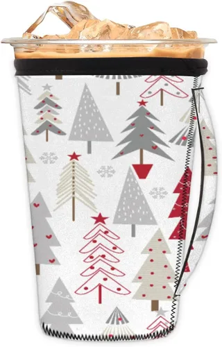 Vista 21 de Funda aislante reutilizable de neopreno con piel de camuflaje del ejército para bebidas, con asa, para la mayoría de cafés o bebidas heladas, 16-18