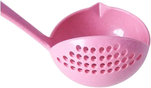 Vista 6 de DOITOOL Cuchara ranurada con cucharón caliente, cuchara de sopa, cucharón colador de mango largo, cuchara espumadora de grasa, cuchara reutilizable