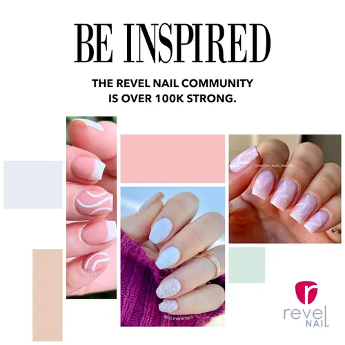 Vista 4 de Revel Nail Polvo de inmersión, esmalte de uñas en polvo rosa y francés, resistente a las astillas, con vitamina E y calcio, manicura de bricolaje