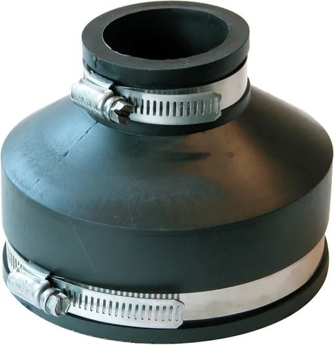 Fernco P1056-415 Acoplamiento reductor flexible de 4 pulgadas a 1-1/2 pulgadas con abrazadera