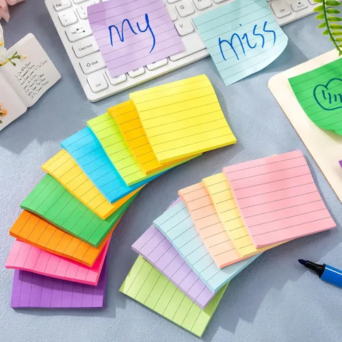 Vista 3 de Seajan 240 blocs de notas adhesivas de 3 x 3 pulgadas, multicolores brillantes, autoadhesivas para estudiantes, profesores, suministros de oficina
