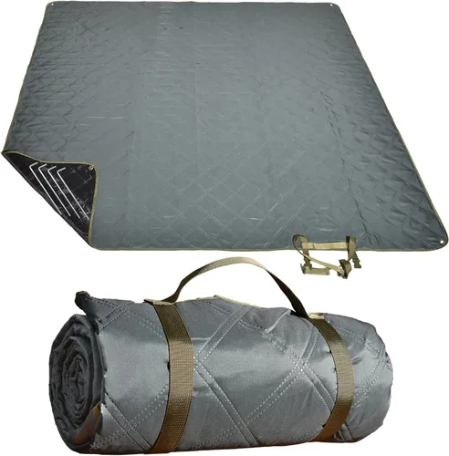 Manta de picnic impermeable de 80 x 60 pulgadas, portátil con correa de transporte para alfombra de playa o fiesta familiar al aire libre, camping,