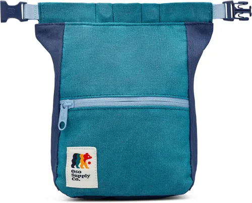 Vista 17 de Kulshan Bouldering Bucket, bolsa de tiza de gran tamaño para escalada en roca, maceta de tiza con cierre magnético enrollable, bucle de cepillo