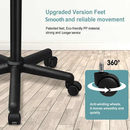 Vista 4 de Bandeja de salón con ruedas, bandeja rodante de salón con altura ajustable, bandeja para estilista de cabello, adecuada para bandeja de tatuaje