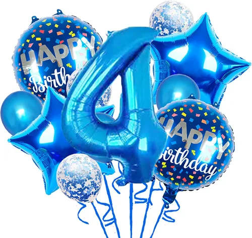 Vista 14 de Globos, 11 globos de aluminio para niños de 1 año para decoración de fiesta de primer cumpleaños, globos de confeti, globos de fiesta, suministros