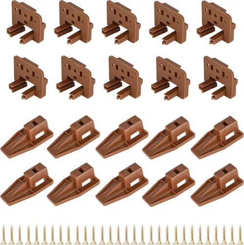 Vista 6 de Compatible con Kenlin Rite Trak 1 cajón guía de riel y deslizadores, 6 juegos de cajones de plástico de montaje central para aparador, se adapta a