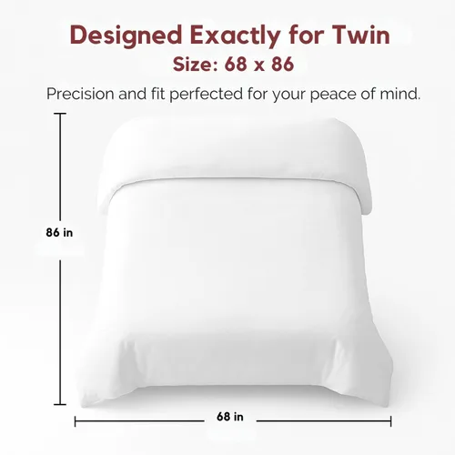 Vista 7 de Superity Luxurious Hotel Quality Funda de edredón tamaño individual – 100% algodón suave y cómodo – Diseñada para edredón tamaño individual – 200