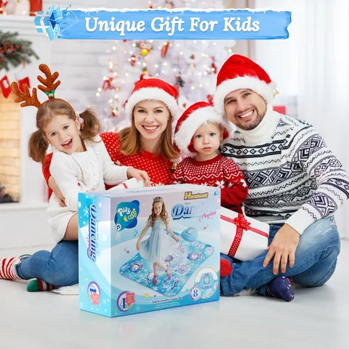 Vista 7 de Juguetes de baile para niñas: 8 botones Frozen Dance Pad inalámbrico Bluetooth juego de baile electrónico para niños con 4 modos de juego Luz LED