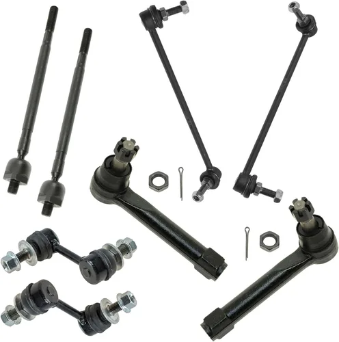 Vista 90 de TRQ Kit de dirección y suspensión delantera y trasera, cremallera de dirección de rótula y fuelle de piñón, barra estabilizadora, barra