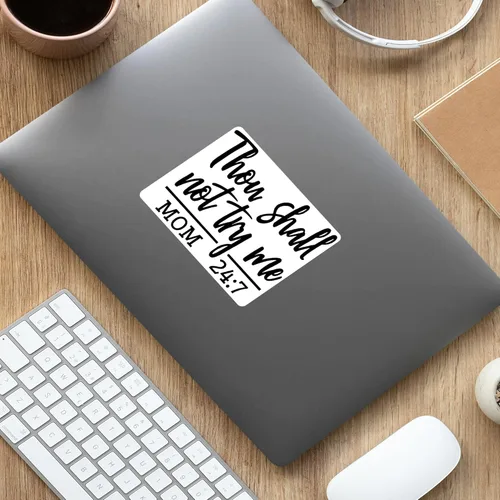 Vista 7 de Thou Shall Not Try Me - Calcomanía de vinilo para automóviles, camiones, ventanas, parachoques, paredes, laptops, 5.5 pulgadas en el punto más