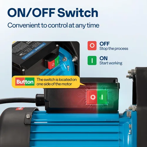 Vista 3 de VIVOHOME Bomba de piscina autoprimante potente de 1.5 HP 6360 GPH con interruptor de encendido/apagado para piscina enterrada/sobre el suelo