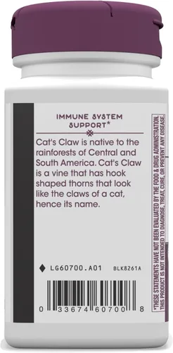 Vista 8 de Nature's Way Extracto de uña de gato estandarizado, 175 mg por porción, 60 cápsulas