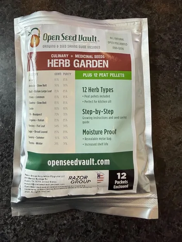 Vista 8 de Open Seed Vault Kit de hierbas medicinales y culinarias nativas 100% sin GMO, 12 semillas de hierbas populares fáciles de cultivar, incluye 12
