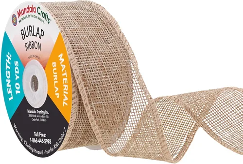 Vista 35 de Mandala Crafts Cinta de arpillera rosa con alambre de 1 pulgada de ancho para manualidades, rollo de 10 yardas de cinta rústica de arpillera