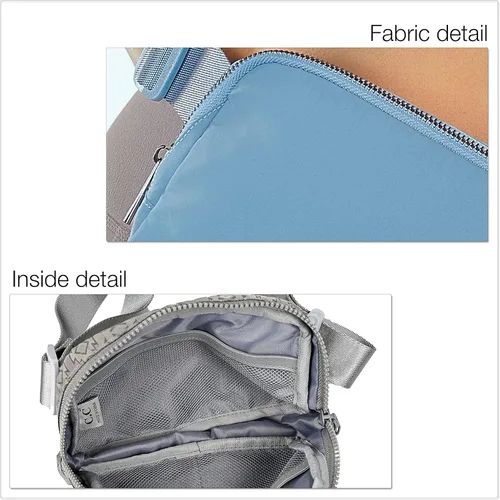 Vista 2 de C.C Bolsa de cintura para mujer Riñonera acolchada cruzada de cintura con correa ajustable, idea de regalo de moda, Coral pálido