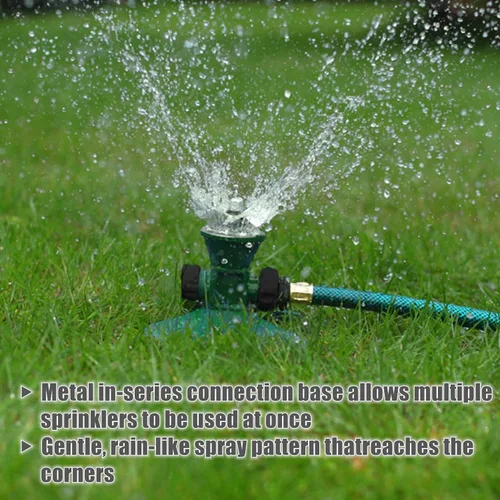 Vista 3 de Biswing 1 aspersor de césped, rociador cuadrado de metal resistente, riego de área grande de 360 grados, rociadores de agua automáticos giratorios