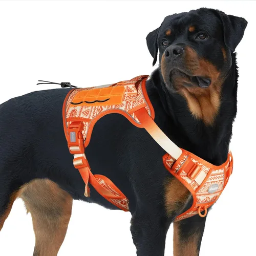 Vista 9 de Auroth - Arnés táctico para perros, ajustable y reflectante, K9, antitirones, chaleco de entrenamiento para mascotas, arnés de servicio militar