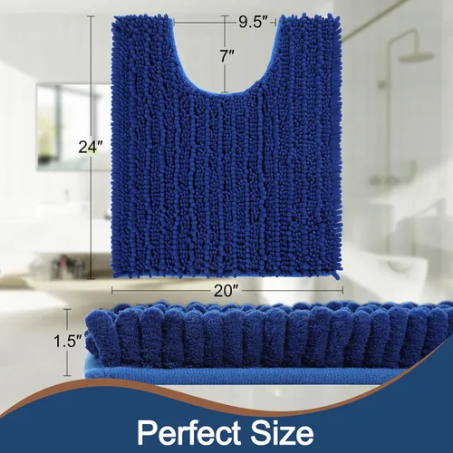 Vista 216 de FLOLEOPA Alfombras de baño de microfibra suave y esponjosa, tapetes de baño absorbentes, antideslizantes, lavables a máquina y de secado rápido