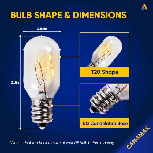 Vista 2 de Canamax T20 E12 - Bombilla de sal de 120 V 15 W, luz blanca cálida 2700 K, 80 lm, base de candelabro E12, compatible con lámparas y cestas de roca