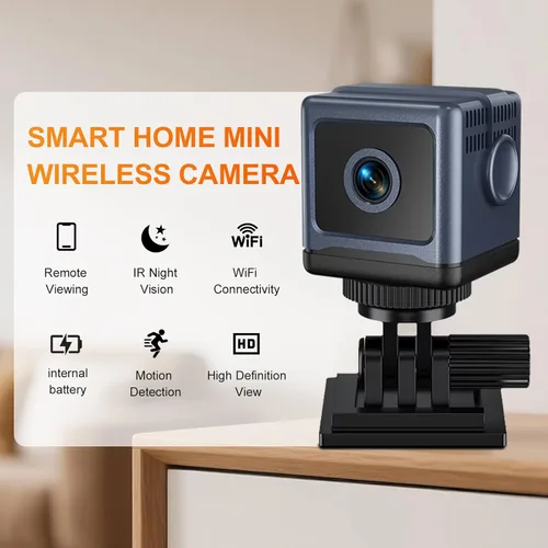 Vista 6 de Home Camera HD Mini cámara interior adecuada para seguridad en el hogar, oficina, ancianos, bebés y mascotas (solo video), color negro