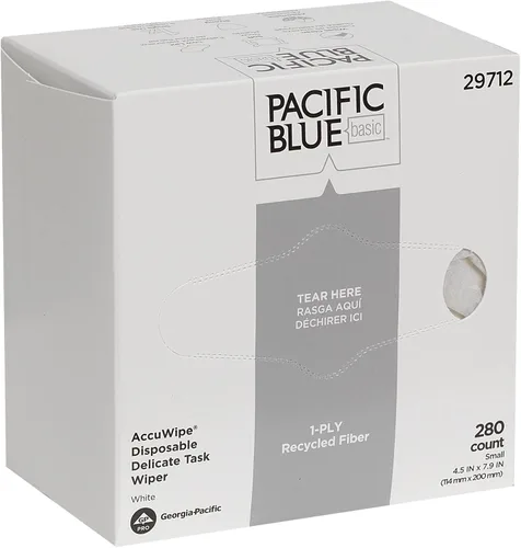 Vista 2 de AccuWipe - Delicada toallita reciclada, ligera, no estéril, 1 capa, tejido desechable de 4-1/2 x 8-1/4 pulgadas (caja de 280)