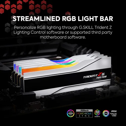 Vista 3 de G.SKILL Trident Z5 Neo RGB Series DDR5 RAM (AMD Expo) 64GB (2x32GB) 6000MT/s CL30-36-36-96 1.40V Memoria de computadora de escritorio U-DIMM