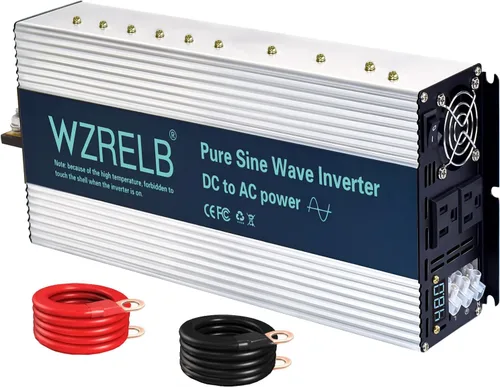 Vista 14 de WZRELB Inversor de onda sinusoidal pura de 4000 W, inversor de corriente de automóvil de 12 V CC a 110 V 120 V CA convertidor para RV, camión