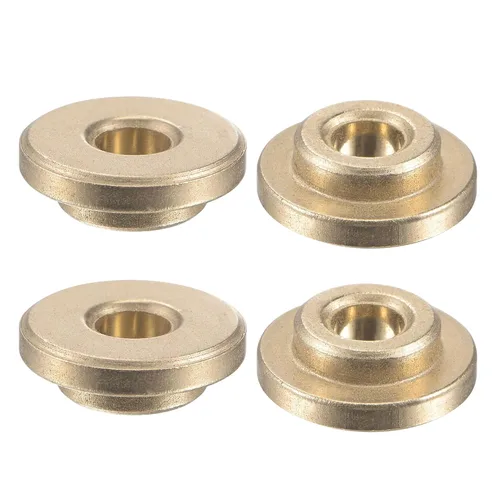 uxcell Flange Sleeve Bearings 4mm Bore 8mm OD 4mm Length 12mm Flange Dia 2mm Flange Thickness Sintered Bronze Self-Lubricating Bushing 4pcs