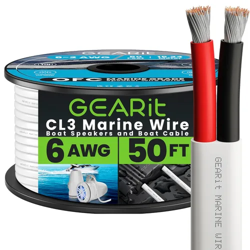 Vista 22 de GEARit Cable marino de calibre 12, 12/2 AWG (20 pies), cobre estañado de grado marino, libre de oxígeno, dúplex de 2 conductores, aislado rojo