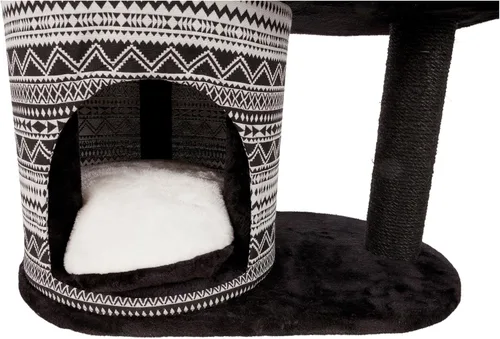 Vista 3 de TRIXIE Giada Cat Tower Scratching Post, condominio con cojín extraíble, hamaca, plataforma superior para cama de 28.66 libras