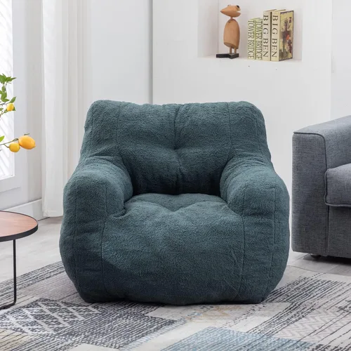 Vista 3 de kevinplus Puf - Silla de sofá individual con acento de espuma suave y esponjosa, silla de ocio de espuma de alta resistencia para sala de estar