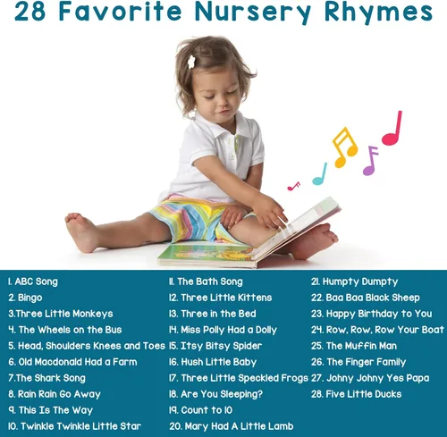 Vista 3 de LEARNING BUGS Rimas infantiles: canta junto con 28 canciones favoritas de guardería, libros musicales para niños pequeños, libro de música de 28