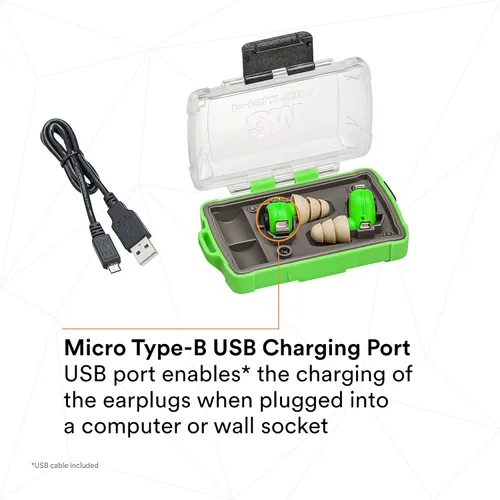 Vista 6 de 3M PELTOR EEP-100 Kit de tapones para los oídos, recargable, reducción de ruido, construcción, fabricación, mantenimiento