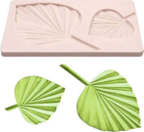 Vista 8 de Moldes de silicona para fondant de hojas de abanico, moldes de chocolate boho para decoración de pasteles, adornos de cupcakes, dulces, cerámica