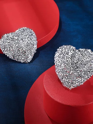 Vista 5 de Cubiertas adhesivas para el pecho con diamantes de imitación, cubiertas para el pecho con purpurina, calcomanías reutilizables, cubiertas de brasier