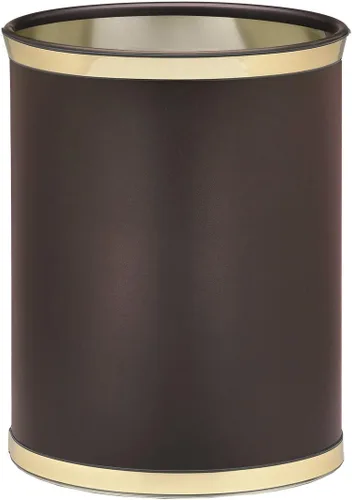 Vista 7 de Kraftware Sophisticates Cesta de Basura de Latón Negro/Dorado Pulido con Bandas de 3/4 Pulgadas y Protector de Latón