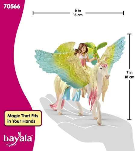 Vista 6 de Schleich Bayala - la hada Feya con unicornio Pegasus. Juguete imaginativo para niños