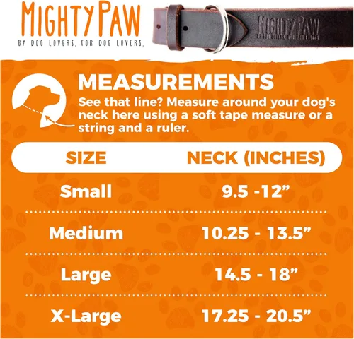 Vista 2 de Collar de perro de cuero Mighty Paw - Cuero genuino envejecido - Hebilla de metal fuerte - Comodidad máxima - Estilo moderno para todas las razas
