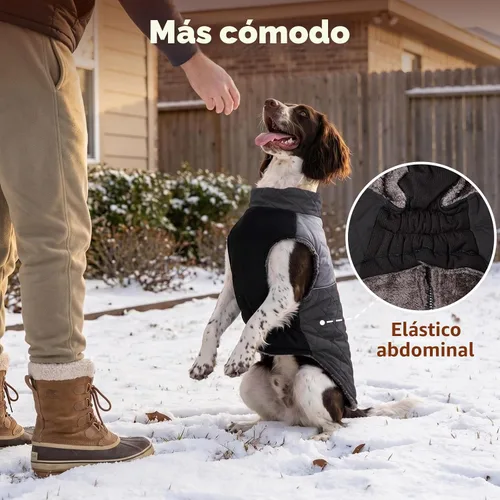 Vista 6 de JoyDaog - Abrigos de invierno para perros pequeños, chaqueta de cachorro con arnés, negro, XS Negro (estándar).