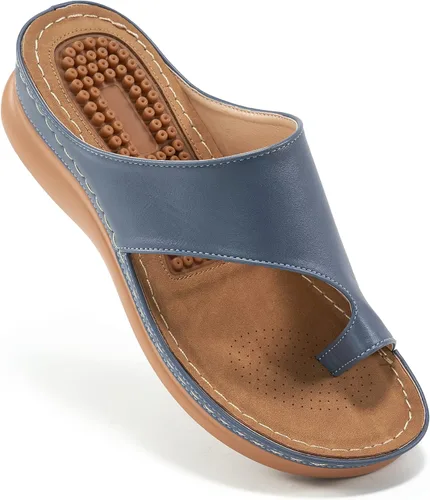 Aomigoct Zapatos de cuña para mujer, sandalias con cómoda plantilla acolchada, sandalias ortopédicas para mujer, sandalias elegantes de verano para