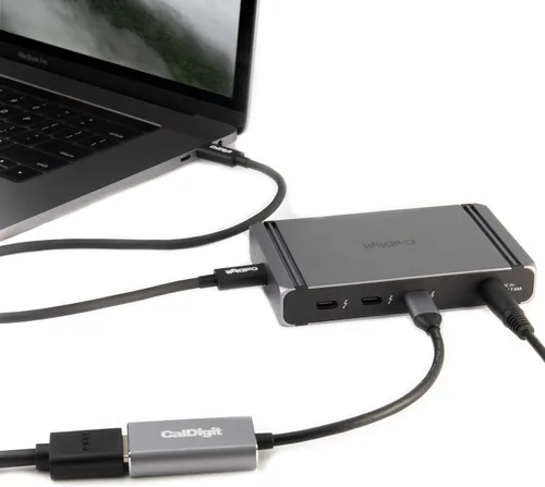 Vista 3 de CalDigit Adaptador USB-C a HDMI 2.0b - 4K 60Hz, soporte de alta actualización, HDR, compatible con Thunderbolt 3/4/5, USB 3.1/USB4 para Apple