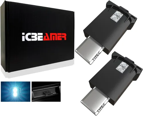 Vista 26 de ICBEAMER Smart USB 1-Paquete (Azul) Luz de Noche LED Automática Plug-in Miniatura para Coche, Van, Pickup, Camión, Interior, Maletero, Iluminación