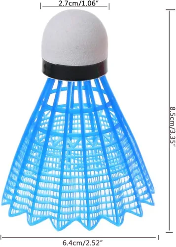 Vista 7 de tegongse 4pcs LED bádminton luminoso, noche oscura coloreó espuma de plástico resplandor en los volantes oscuros