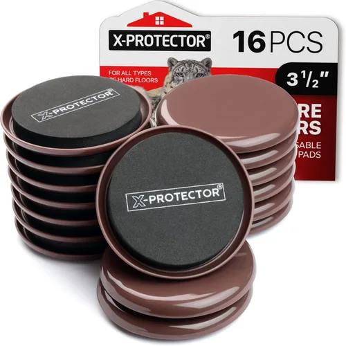 Vista 10 de X-Protector Deslizadores de Muebles para Alfombras y Juego de Herramientas Elevadoras de Muebles - 4 PIEZAS Deslizadores de 3 1/2" para Muebles