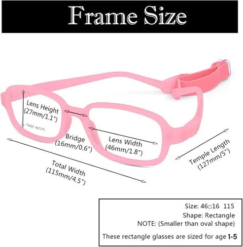 Vista 4 de AQWANO Children Optical Glasses Frame tr90 Flexible Bendable One-piece Safe Eyeglasses Girls Boy