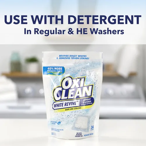 Vista 12 de OxiClean White Revive Blanqueador de ropa y quitamanchas Power Paks, 24
