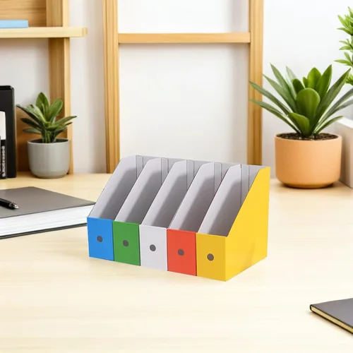 Vista 5 de Alipis Student File Organizer Rack with Classified Storage Compartments Desktop Document Holder for Office and Study Paper Book Stand with Note