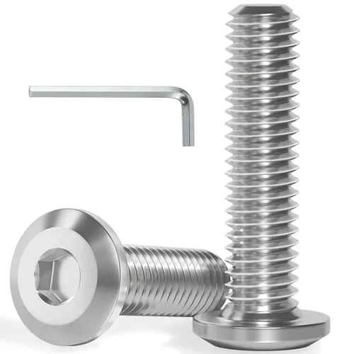 Vista 18 de VGBUY M6-1.0 x 10 mm 100 piezas de tornillos de cabeza plana con casquillo hexagonal, acero inoxidable 304 18-8, rosca completa, llave hexagonal